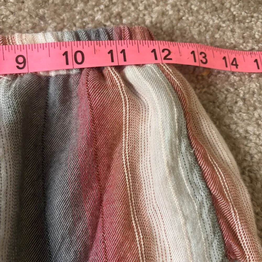 American Eagle Women's Multi Color Striped Ruffle Tube Crop Top Size XS #128 - Picture 5 of 6